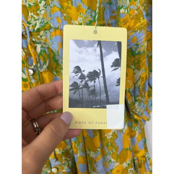 NWT Birds of Paradis Yulia Long Sleeve Fit & Flare Shirtdress in Golden Briar - Picture 5 of 8